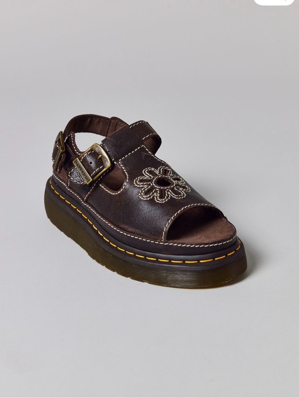 Dr. Martens Brown Floral Leather Sandals - Picture 4 of 6